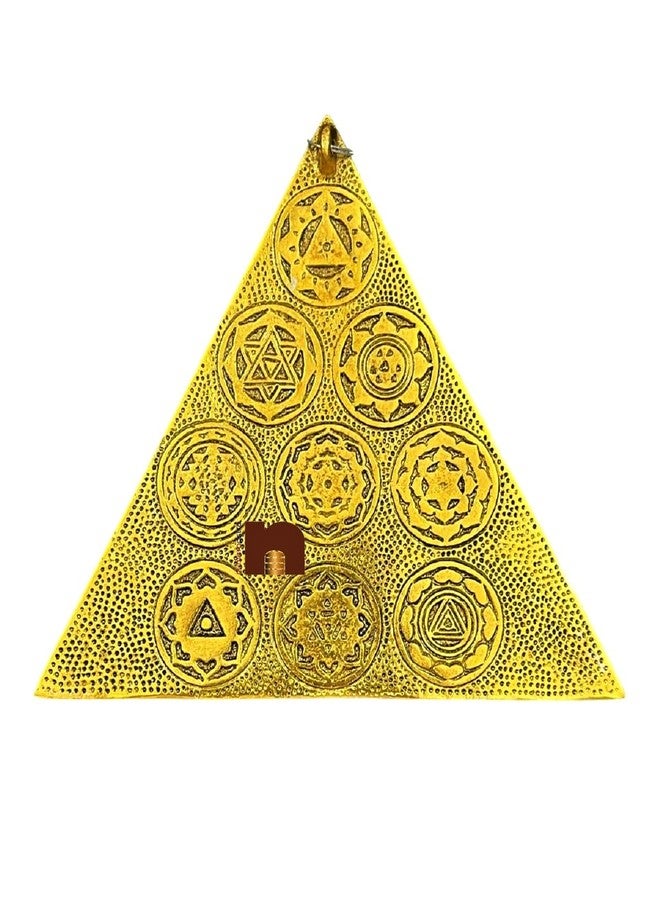 numeroastro نوميروسترو فاستو يانترام | Vastu Maha Yantra مع Sampoorna Navgraha Yantra لتعليق جدار Vastu Dosh Nivaran من المعدن (ذهبي) (8.5 بوصة) (قطعة واحدة) - Image 2